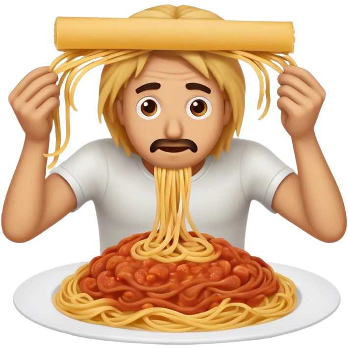 man breaking spaghetti emoji