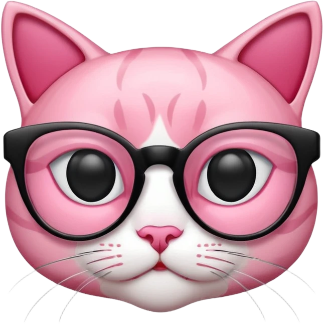 Rose pink glasses, cat type shaped. emoji