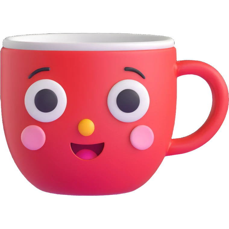 coffee mug with a cute face emoji