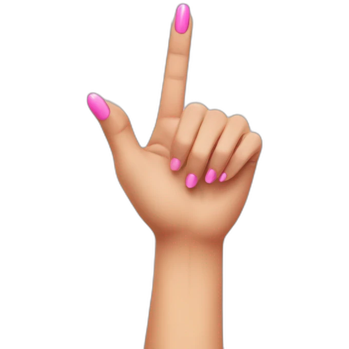 middle finger with pink manicure emoji