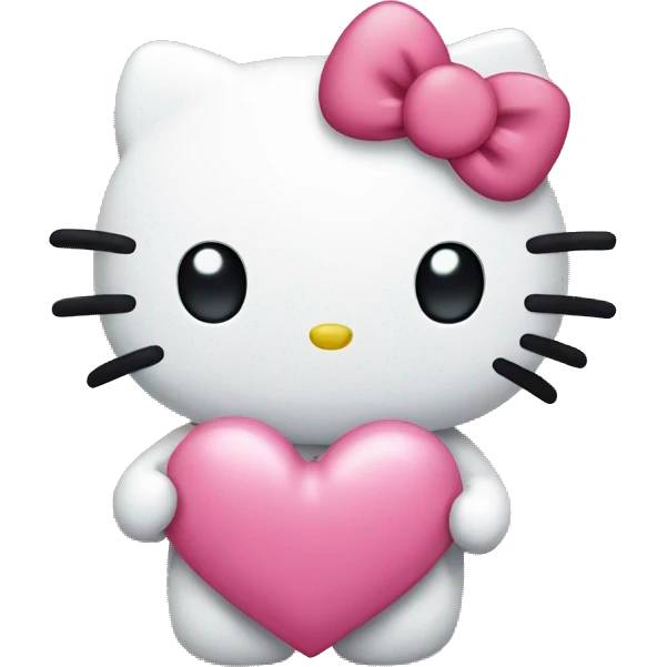 hello kitty with heart emoji