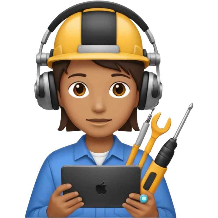 person with digital toolkit, digital vibes, digital background, internet emoji