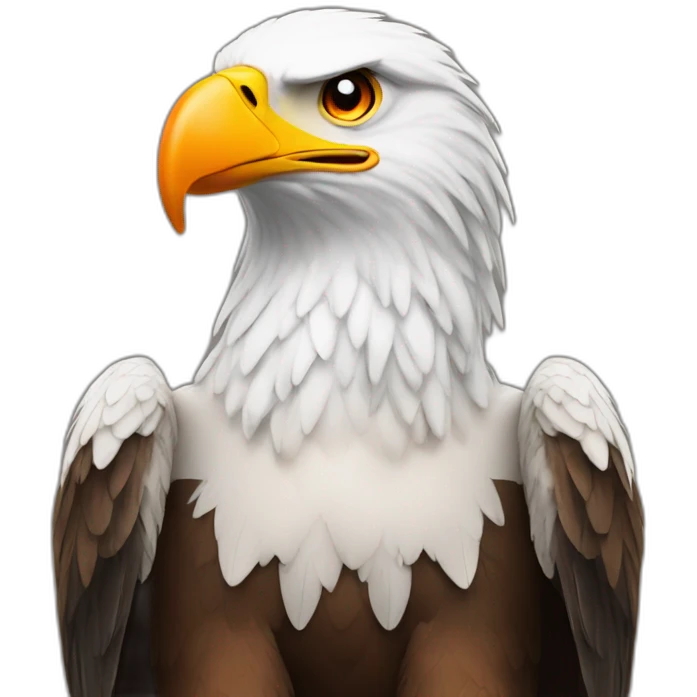 Eagle With orange and white head color emoji