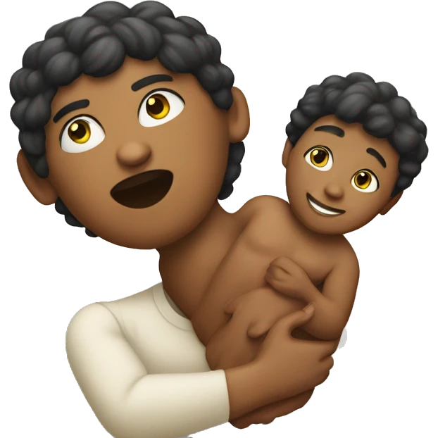 a giant woman with a tiny man in her hands emoji