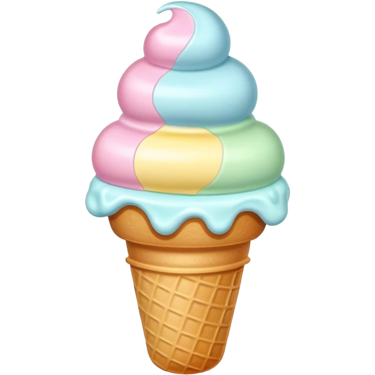 Melted pastel ice cream emoji
