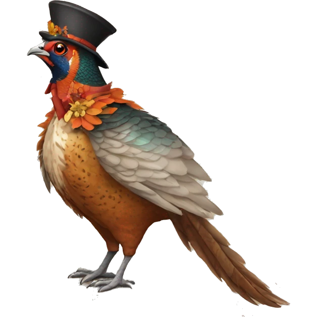 pheasant wearing cat costume emoji