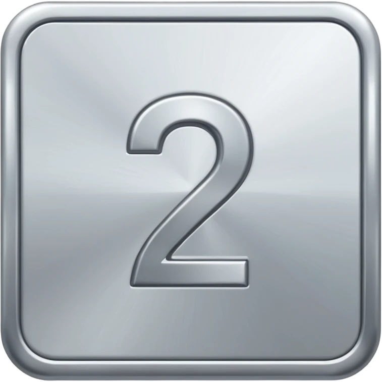 Make a square icon for a paid subscription, silver, and the number 2. emoji
