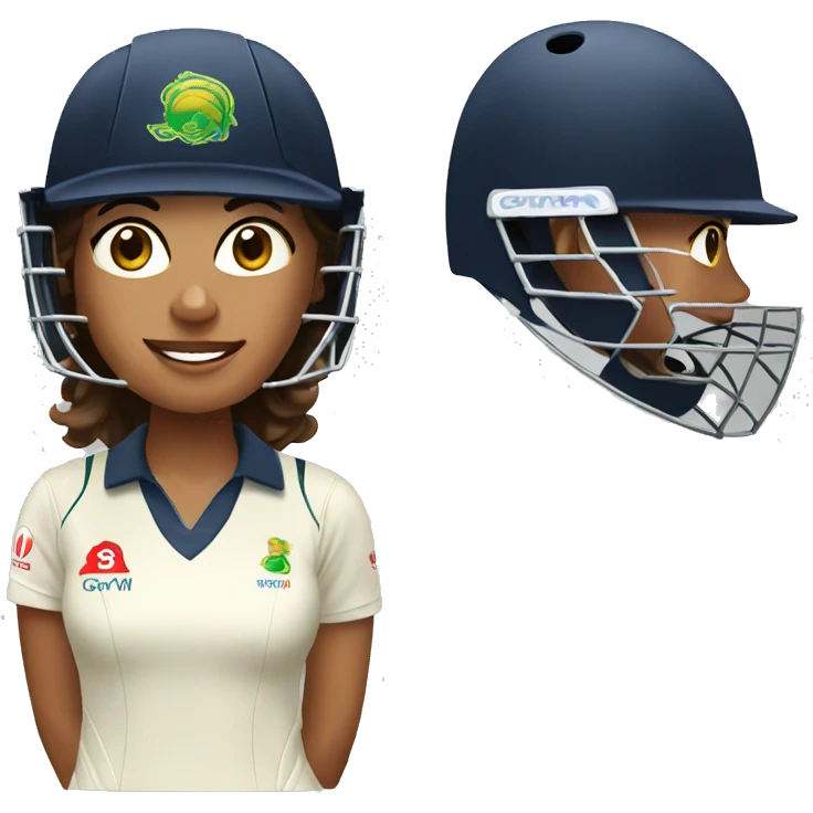 Women Cricketer + Helmet emoji
