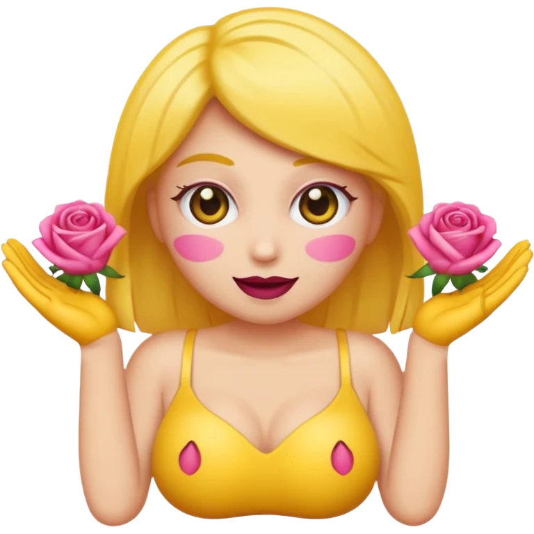 Je veux un emoji classique mais avec des faux cils des faux ongles et avec des seins et des fesses qui fasse une pose de baddie  emoji