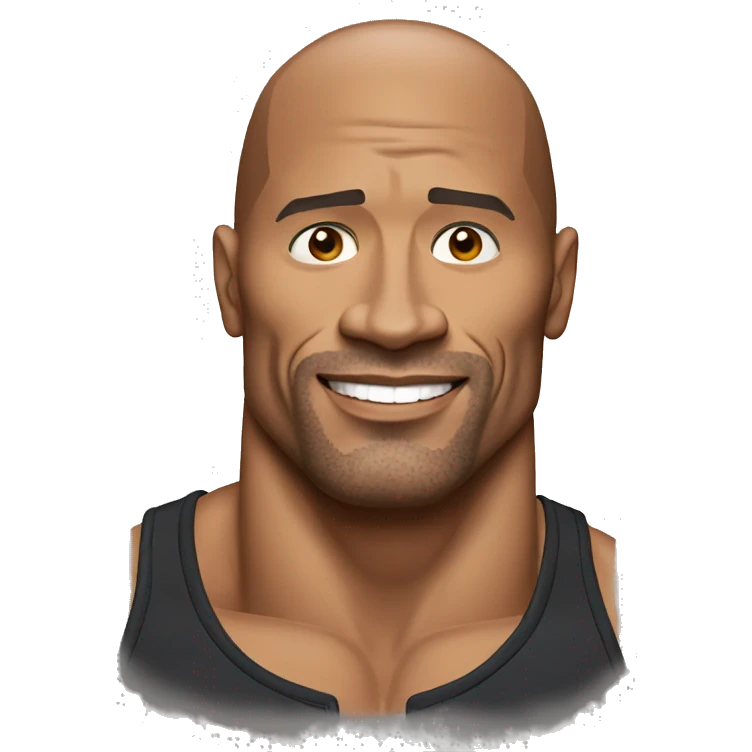 dwayne johnson with a mobile phone emoji