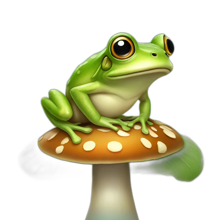 Frog on a mushroom emoji