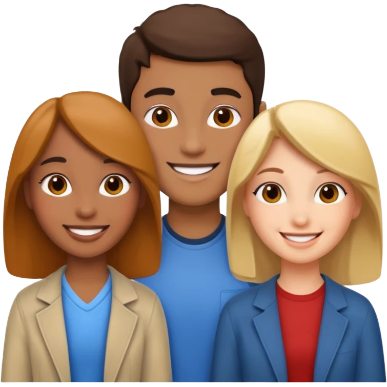 tres estudiantes felices  emoji