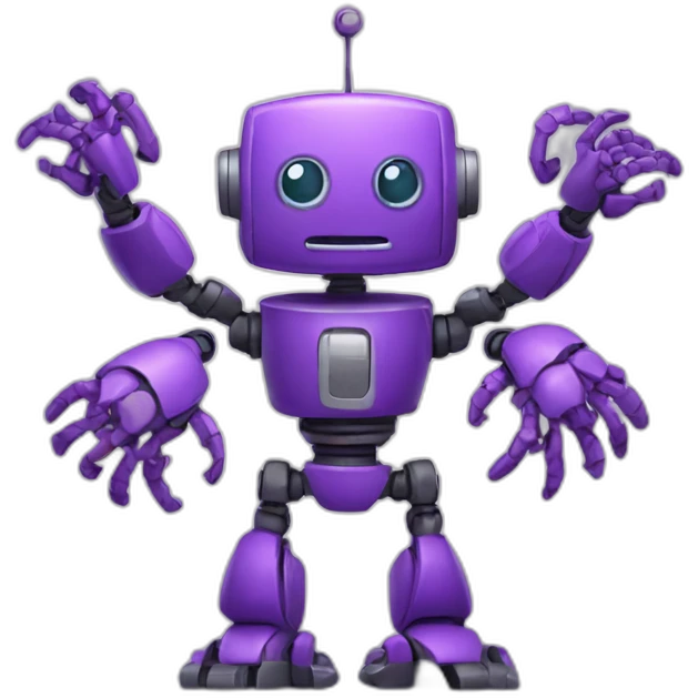 purple robot with many arms emoji