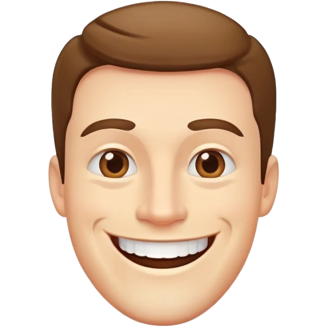 man with a wide smile and square jaw emoji