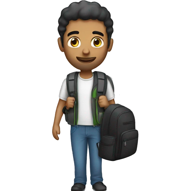 Arabic guy holding a backpack emoji