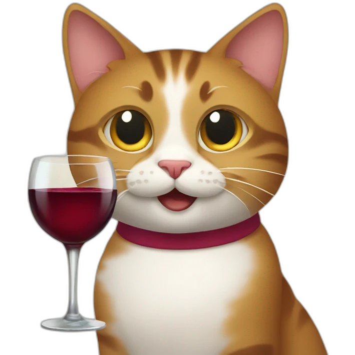 cat drinking wine emoji