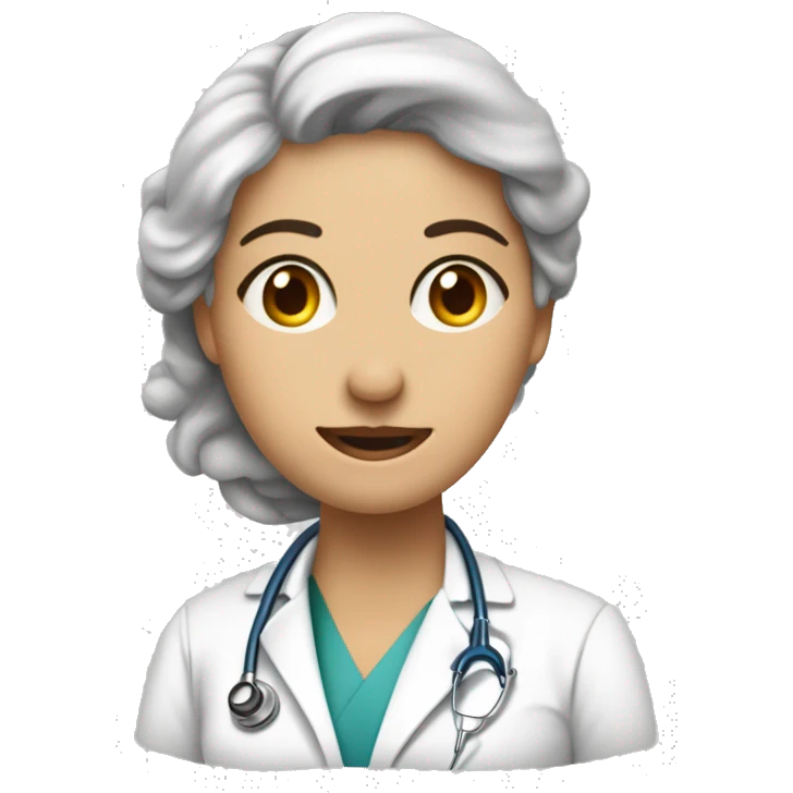 Dessine moi une image humoristique d'un docteur femme en train de faire une piqure à un patient avec une très grosse seringue.  emoji