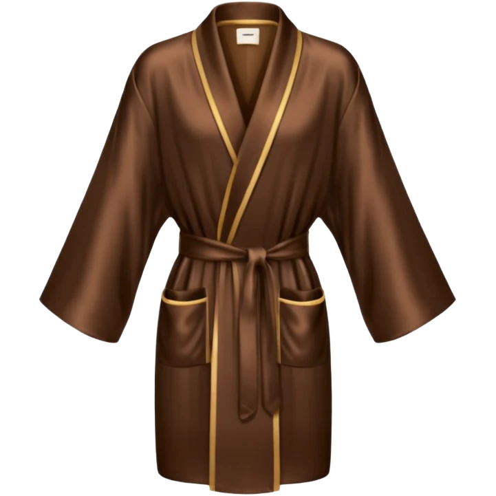 espresso colored silk robe short emoji