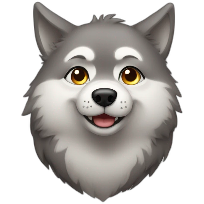 Cute little Chubby Wolf emoji