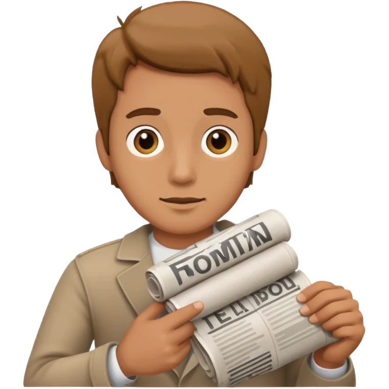 man holding rolled newspaper emoji