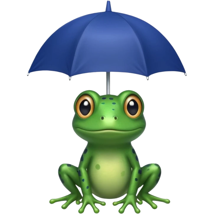 Frog with dark blue umbrella emoji