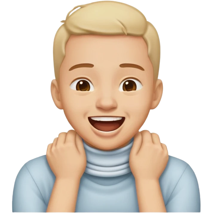 person with hands around their neck choking laughing emoji