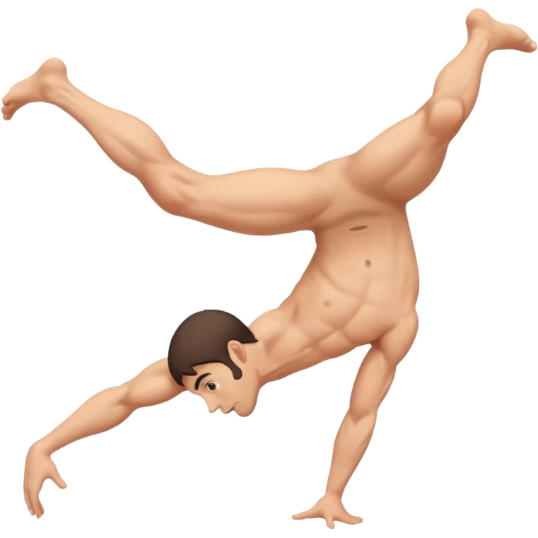 Nude man cartwheel emoji