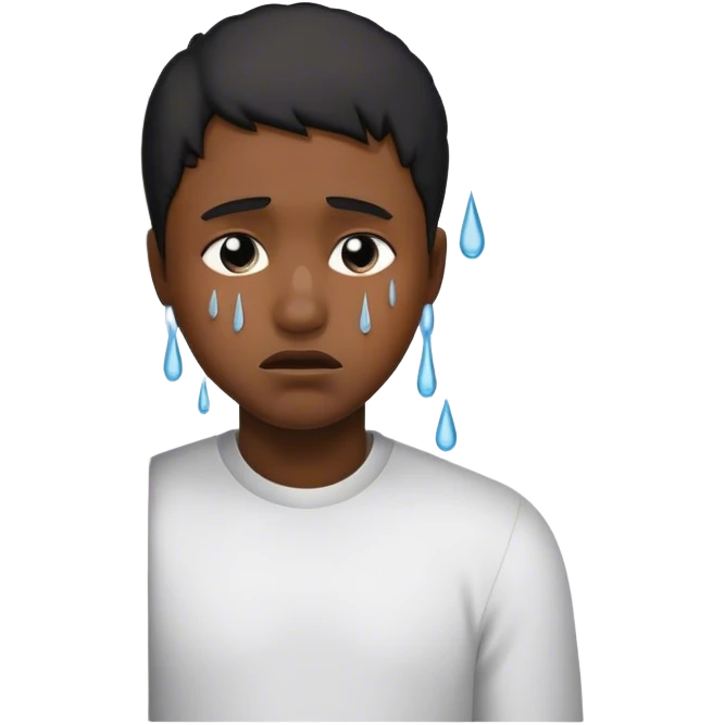 Black Crying Sliding down the wall  emoji