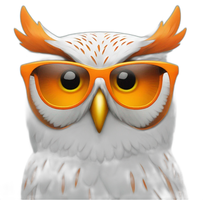 Cool Owl in cool orange sunglasses emoji