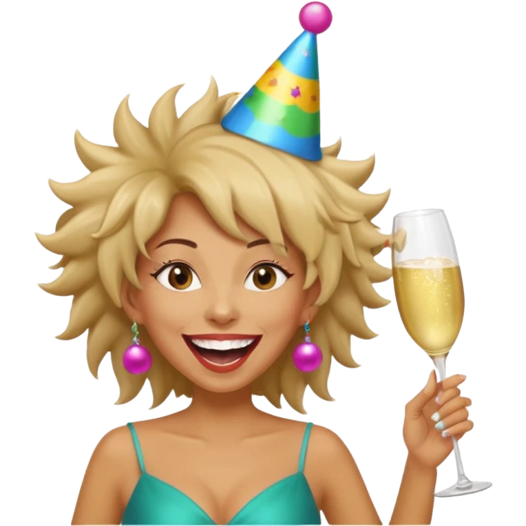 Funny, fast-talking, a little unpredictable. Life of the party vibes. woman with crazy hair
more dinamic emoji  emoji