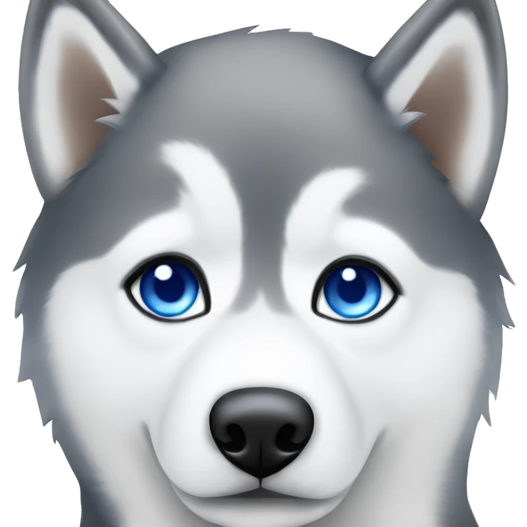 Siberian husky dog with blue eyes emoji