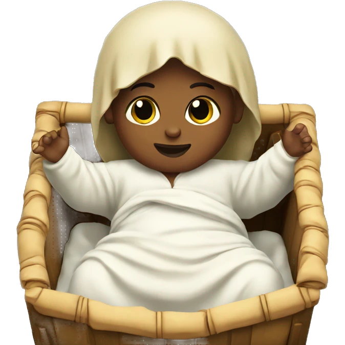 Baby Jesus in a manger emoji
