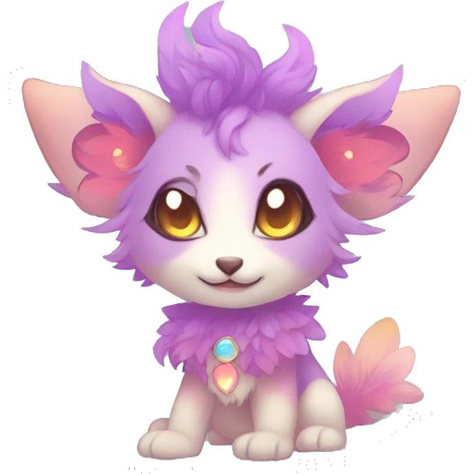 Kawaii bright fantasy ethereal anthro fursona Fakemon emoji