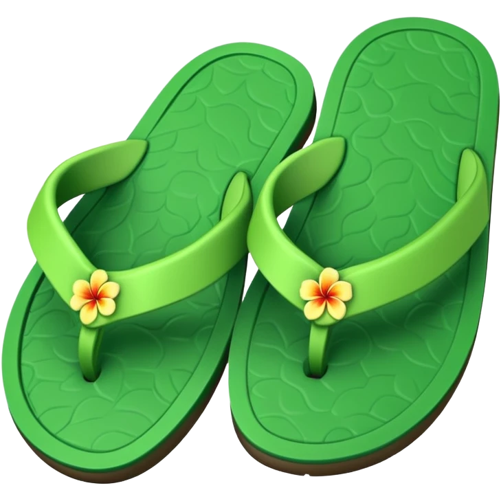 Hawaiian slippers solid green emoji