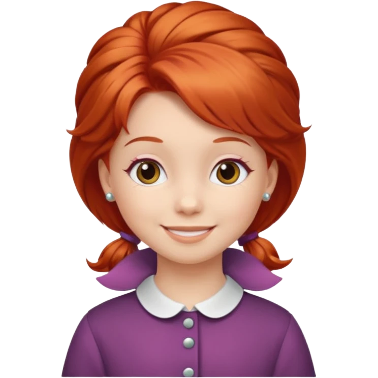 red girl kid with Bouffant emoji