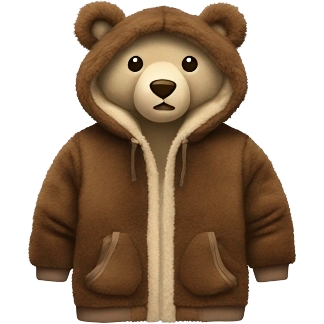 fluffy children's jacket in the shape of a bear emoji