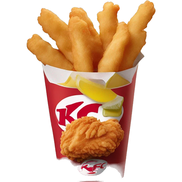 KFC chicken tenders with lemonade crinkle fries  emoji