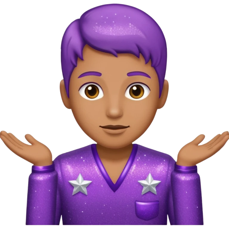 supervisor wearing glitter purple glittery clothes emoji