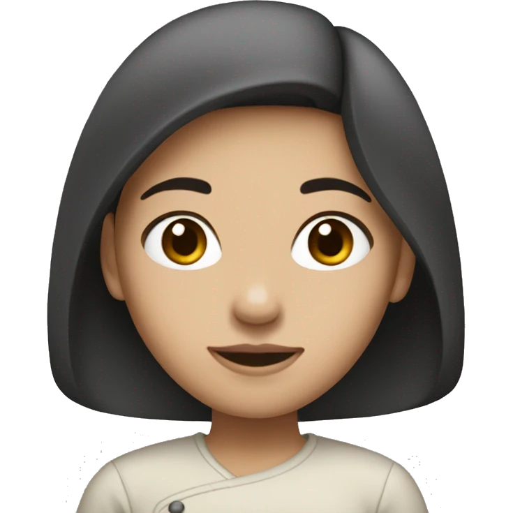 Half white half asian brunette girl emoji