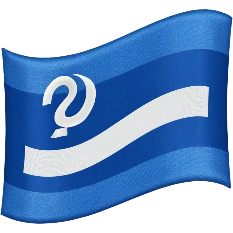 blue flag with White horizontal line in center emoji