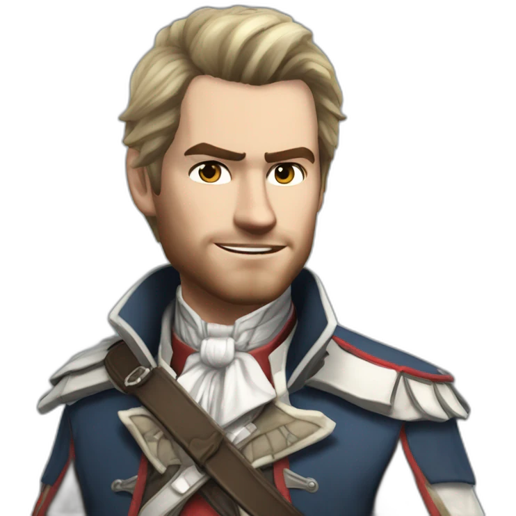 Connor character of Assassin's Creed 3 game with fine and quality details emoji