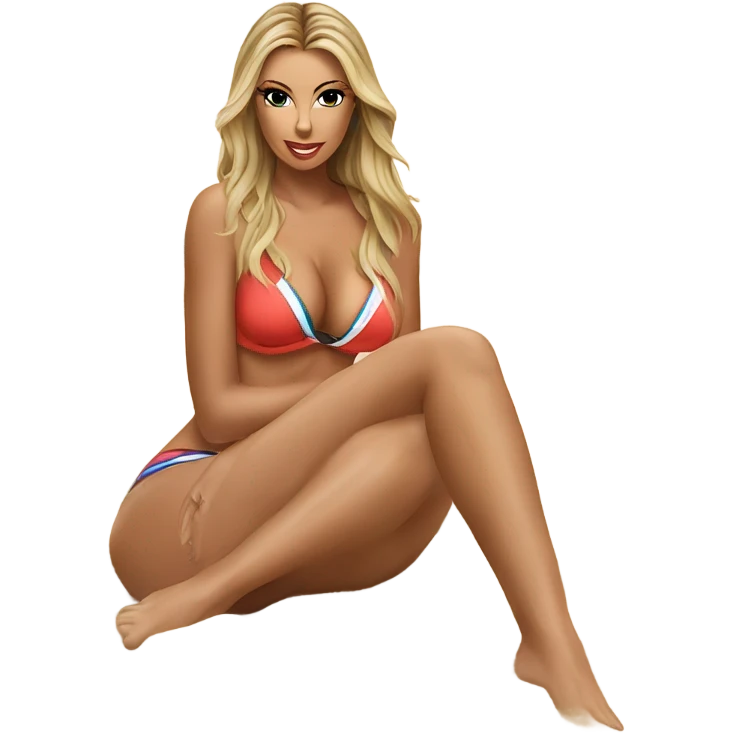 samantha saint sitting on beach emoji