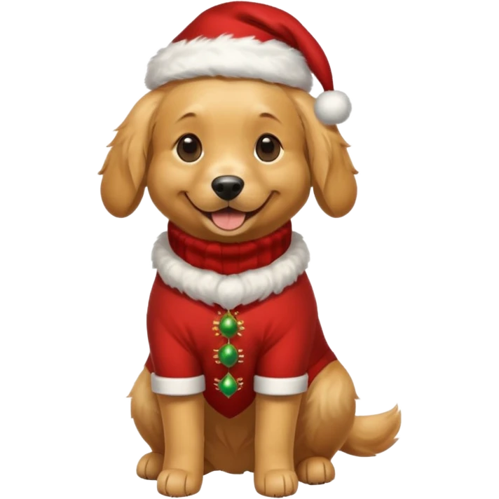 dog full body wearing a christmas outfit emoji