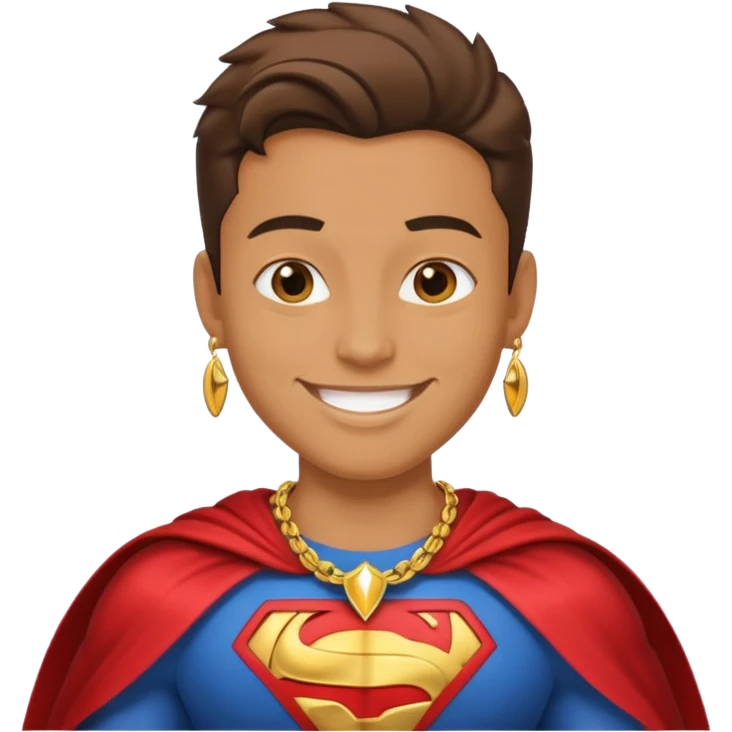 super hero with big necklace emoji