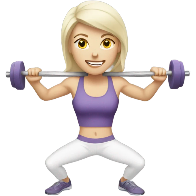 White lady working out emoji