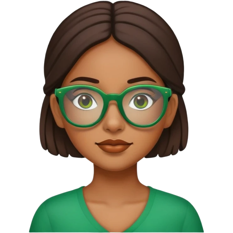 Mexican girl with green glasses on emoji