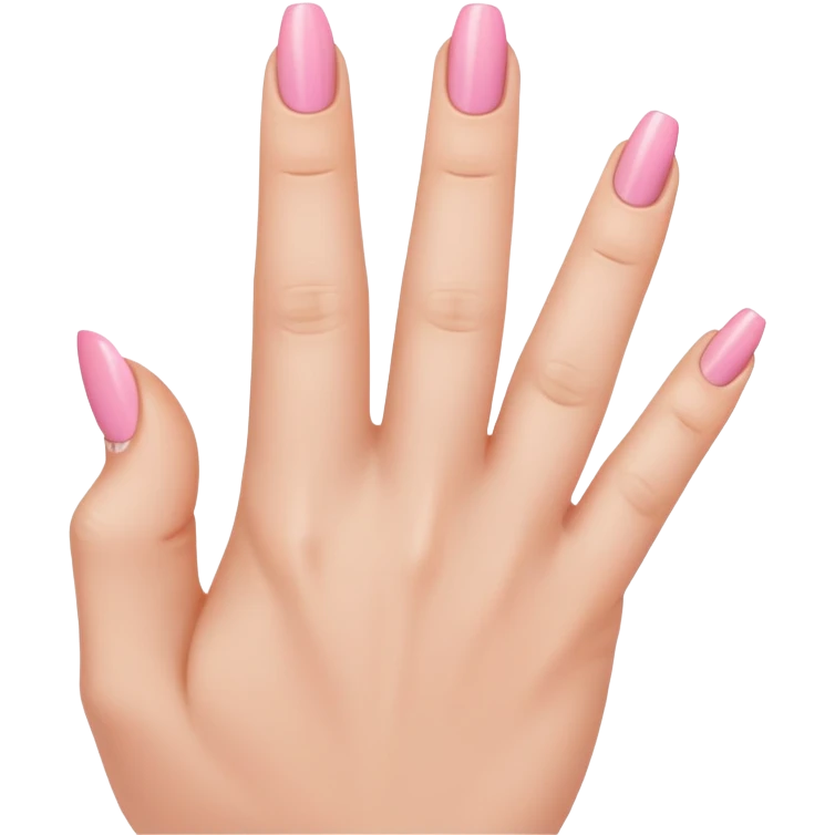 Perfectly manicured pink nails middle finger emoji