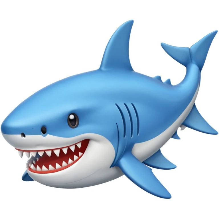 Un tiburón con zapatillas azules puestas emoji