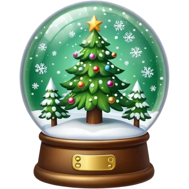 Christmas tree snow globe emoji