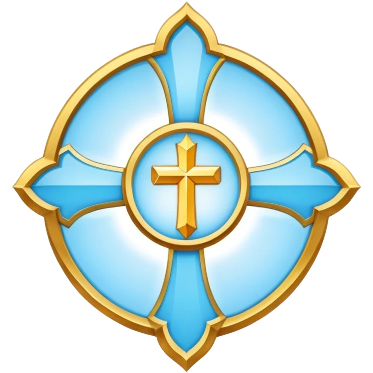 Apostle's emblem with a touch of light blue holy emoji